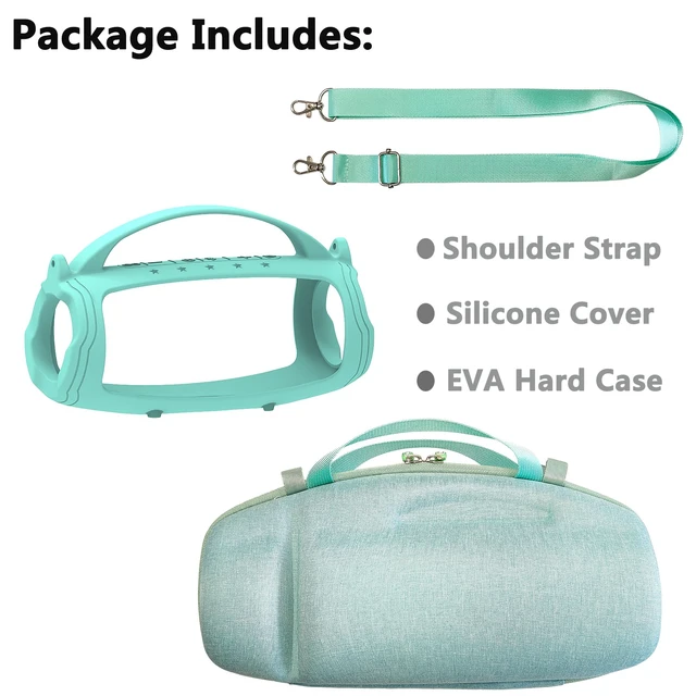 Alt view image 2 of 7 - Silicone Cover and Hard Case for JBL Charge 4 / Charge 5 Speaker Protective Cases for Charge 5/4 Bluetooth Speaker Accessories, NOT for Wi-Fi Version (Teal)