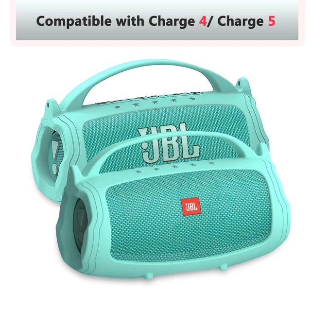 Alt view image 4 of 7 - Silicone Cover and Hard Case for JBL Charge 4 / Charge 5 Speaker Protective Cases for Charge 5/4 Bluetooth Speaker Accessories, NOT for Wi-Fi Version (Teal)