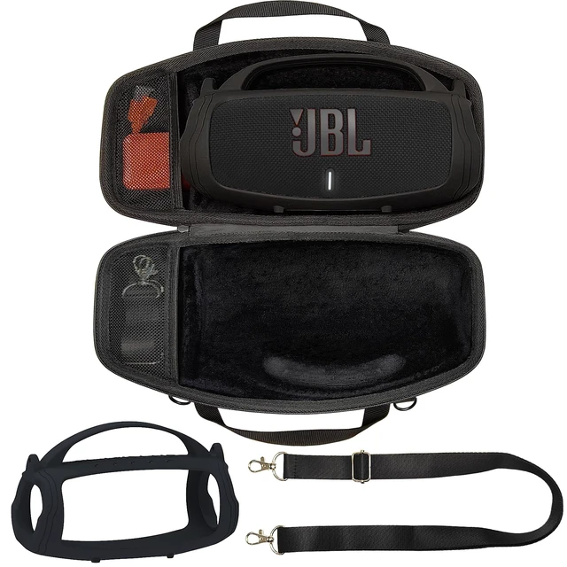 Alt view image 3 of 7 - Silicone Cover and Hard Case for JBL Charge 4 / Charge 5 Speaker Protective Cases for Charge 5/4 Bluetooth Speaker Accessories, NOT for Wi-Fi Version (Black)
