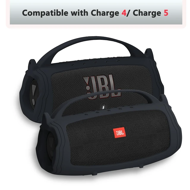 Alt view image 4 of 7 - Silicone Cover and Hard Case for JBL Charge 4 / Charge 5 Speaker Protective Cases for Charge 5/4 Bluetooth Speaker Accessories, NOT for Wi-Fi Version (Black)