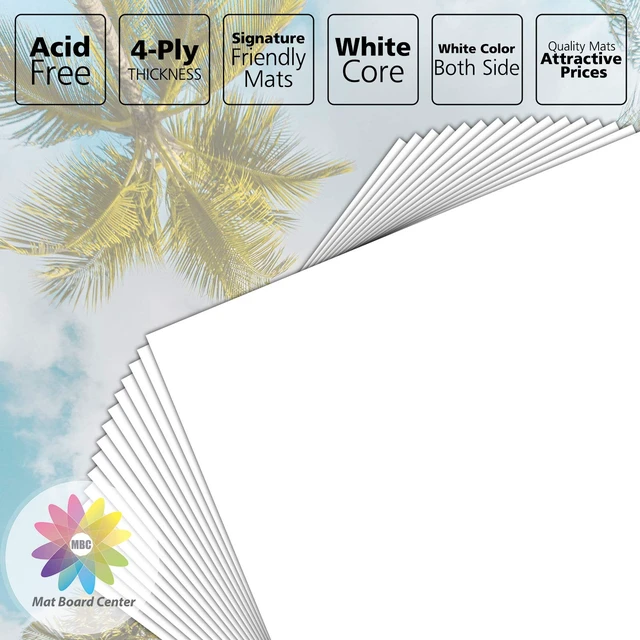 Alt view image 2 of 7 - 20 Pack Uncut Picture Mat Boards, 12x18 Inches White Matboards for Frames Acid-Free Matte Backing Boards, Ideal for Prints, Photos, Pictures, Crafts