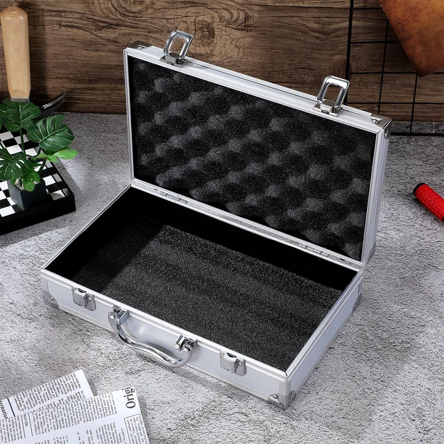 Alt view image 7 of 7 - Aluminum Briefcase Hard Case with DIY Customizable Foam Insert for Test Instruments Cameras Tools Parts and Accessories Equipment Supplies Makeup Tools