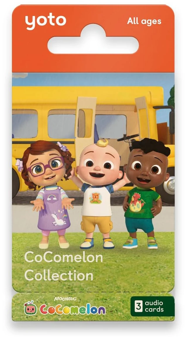 Main image of CoComelon Collection - 3 Kids Audiobook Cards for Use with Player & Mini Allin1 Audio Player, ScreenFree Listening with Fun Festive Music for Playtime Travel & Holiday Parties, All Ages