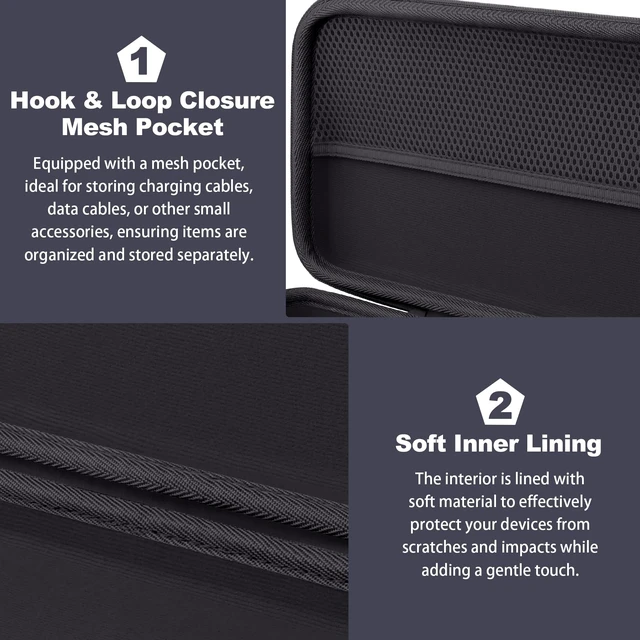 Alt view image 4 of 7 - for Logitech Alto Keys K98M Keyboard Carry Case, Black Travel Protective Storage Case with Mesh Pocket for POP Mouse and Accessories, Travel Storage, Carrying Handle