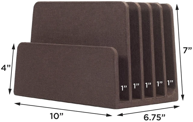 Alt view image 2 of 7 - Multi Device Stand & Organizer for Smartphones, Tablets and Laptops, Executive Dark Brown, 5 Slots