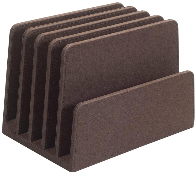 Alt view image 6 of 7 - Multi Device Stand & Organizer for Smartphones, Tablets and Laptops, Executive Dark Brown, 5 Slots