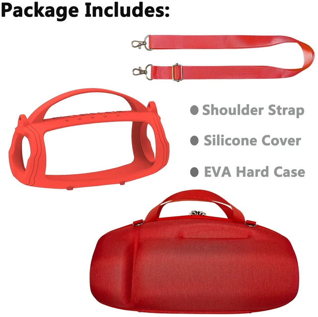 Alt view image 2 of 7 - Silicone Cover and Hard Case for JBL Charge 4 / Charge 5 Speaker Protective Cases for Charge 5/4 Bluetooth Speaker Accessories, NOT for Wi-Fi Version (Red)