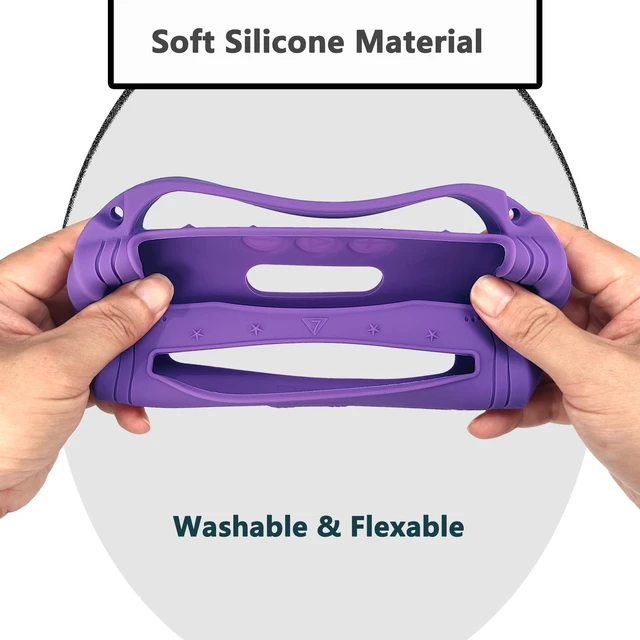 Alt view image 6 of 7 - Silicone Cover and Carrying Case for JBL Flip 7 Portable Speaker Accessories for JBL Flip 7 Silicone Case with Handle and Shoulder Strap, Protective Cases for Flip 7 Speaker (Purple)