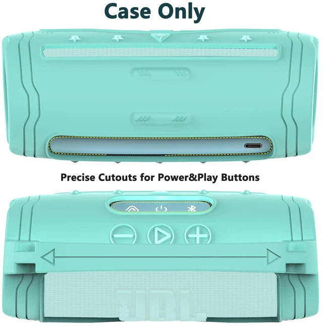 Alt view image 5 of 7 - Silicone Cover and Carrying Case for JBL Flip 7 Portable Speaker Accessories for JBL Flip 7 Silicone Case with Handle and Shoulder Strap, Protective Cases for Flip 7 Speaker (Teal)