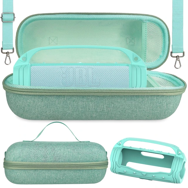 Main image of Silicone Cover and Carrying Case for JBL Flip 7 Portable Speaker Accessories for JBL Flip 7 Silicone Case with Handle and Shoulder Strap, Protective Cases for Flip 7 Speaker (Teal)