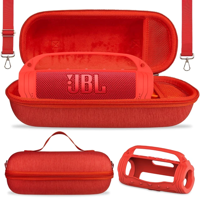 Main image of Silicone Cover and Carrying Case for JBL Flip 7 Portable Speaker Accessories for JBL Flip 7 Silicone Case with Handle and Shoulder Strap, Protective Cases for Flip 7 Speaker (Red)