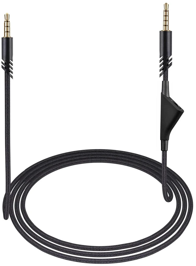 Main image of A40 Cord for Astro A10 A40 TR Gaming Headsets, with Inline Volume Control 3.5mm (1/8") Braided Detachable Audio Cable, Black, 6ft Long