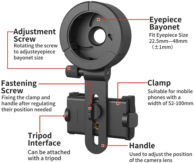 Alt view image 2 of 7 - Universal Phone Adapter - Capture Stunning Moments with Your Smartphone Through Binoculars, Monoculars, Scopes, Telescopes, and Microscopes - Fits Most Smartphones