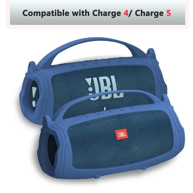 Alt view image 6 of 7 - Silicone Cover and Hard Case for JBL Charge 4 / Charge 5 Speaker Protective Cases for Charge 5/4 Bluetooth Speaker Accessories, NOT for Wi-Fi Version (Blue)