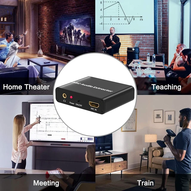 Alt view image 3 of 7 - HDMI ARC Audio Extractor Support HDMI ARC to Optical SPDIF 3.5mm AUX Jack HDMI ARC to Optical Coaxial RCA 3.5mm Audio Adapter Splitter for HDTV Soundbar Speaker Amplifier with Cable