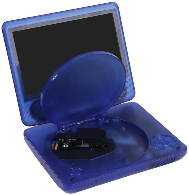 Main image of 7 Inch Portable DVD Player with Swivel Screen, Translucent DVD Player with USB SD Playback, RechargeableBattery, AV Out, Remote, Car Charger, 100240V / DC 5V