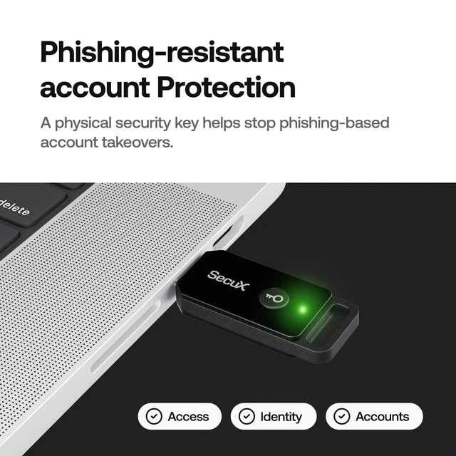 Alt view image 4 of 7 - PUFido USB-C Security Key with PUF Technology, FIDO2/U2F Certified, Hardware-Rooted Unclonable Security for Passwordless Login and 2FA Authentication