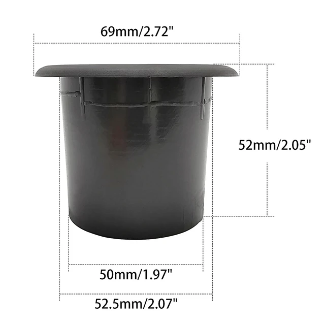 Alt view image 2 of 7 - Subwoofer Speaker Cabinet Port Tubes, 2"x2", 2 Pack Compatible Model SAPR402G, 52.8×52mm, Bottom Grid, for PA/DJ Speaker Cabinets Subwoofer Bass Reflex Tube Box Vent
