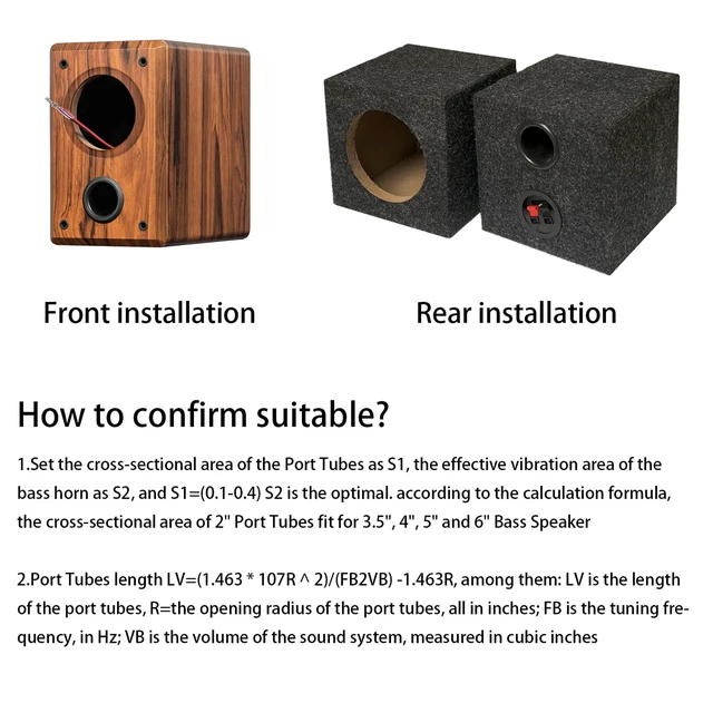 Alt view image 6 of 7 - Subwoofer Speaker Cabinet Port Tubes, 2"x2", 2 Pack Compatible Model SAPR402G, 52.8×52mm, Bottom Grid, for PA/DJ Speaker Cabinets Subwoofer Bass Reflex Tube Box Vent