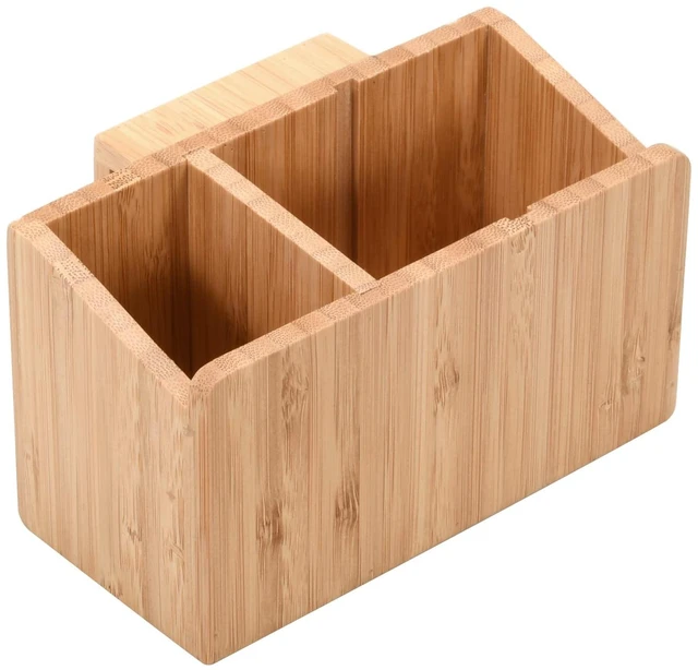 Main image of Bamboo Caddy Add-On for Bamboo Charging Station Organizers; Compartment and cubby space fits pens, keys, and other small stationary items