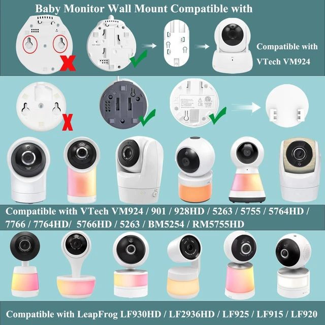 Alt view image 2 of 7 - Adjustable Baby Monitor Wall Mount Stand Holder Compatible with VTech VM924/ 901/928HD/5263/5755 /5764HD /7764HD/5766/5263/BM5254/ Leapfrog LF920HD/RM7768HD/LF815HD/LF1726FHD /LF2413 Camera