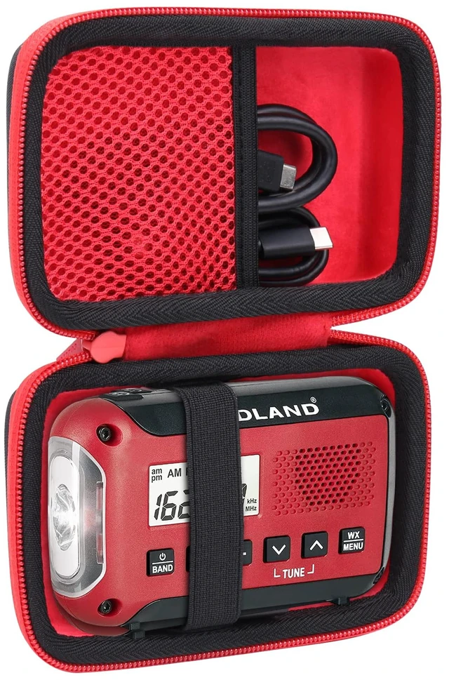 Alt view image 3 of 7 - Hard Case for Midland ER10VP Emergency Alert Radio Flashlight Soft Anti-Static Lining, Expanded Interior Space, Accessory Storage, Secure Organization, Protective Storage