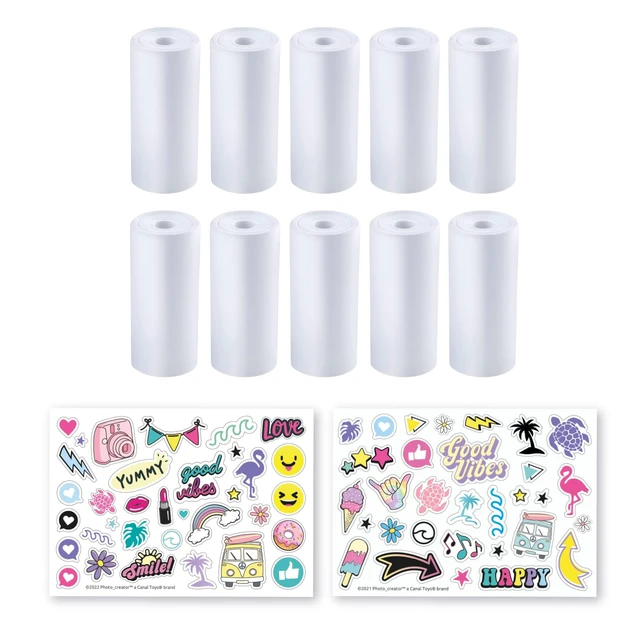 Alt view image 6 of 7 - Photo_Creator Instant Print Camera Refill set- includes 10 rolls of white thermal paper and 2 sticker sheets