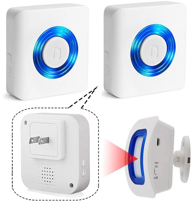 Main image of Caregiver Pager Indoor Motion Sensor Alarm Room Bed Alarms and Fall Prevention for Elderly Dementia Patients/Mailbox Alert Device for Home (2 Pager+1 Sensor)