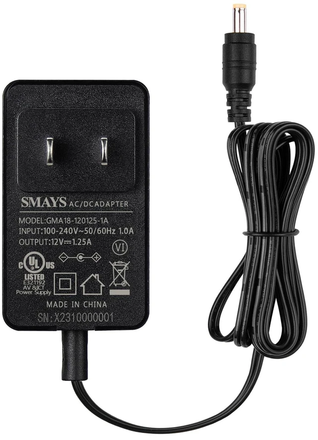 Alt view image 5 of 7 - 15W Power Adapter for Alexa Echo Show 5 1st / 2nd Gen, Dot 3rd / 4th / 5th Replacement Power Cord Charger
