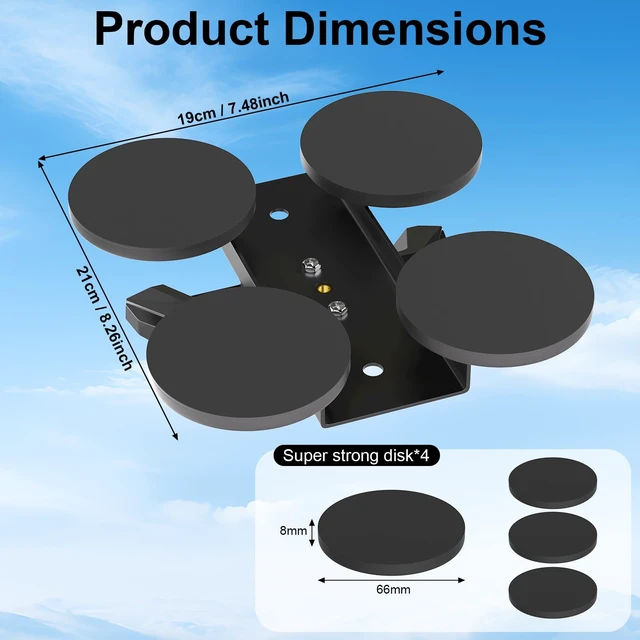 Alt view image 7 of 7 - Magnetic Mount for Starlink Mini2024/2025/2026, 4Pack Ultra-Strong Magnets Compatible for RV, Yacht, Van, Camper, Boat,for Camping, High-Speed & Extreme Conditions