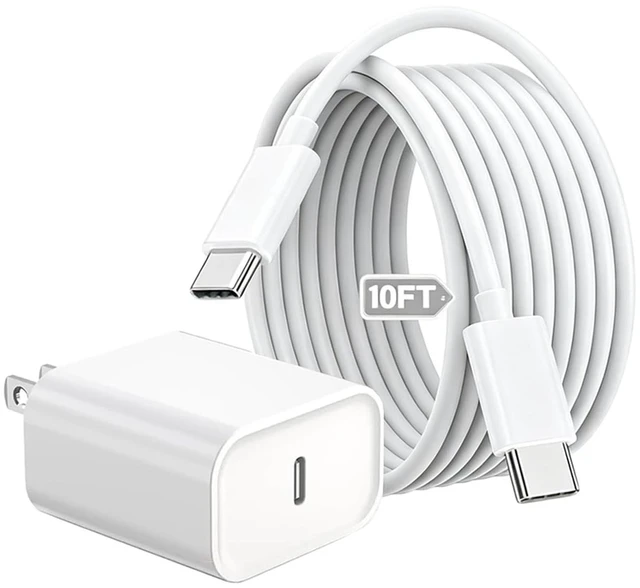 Main image of Fast Charger for AirPods Pro 3,20W Type C Airpods Wall Charging Block with 10Foot USB C to C Cable for 2025 AirPods Pro 3rd/2nd,AirPod 4,Air-Pods Max 2(2026),iPhone 17 Air/17e/16 Plus/15 Pro Max