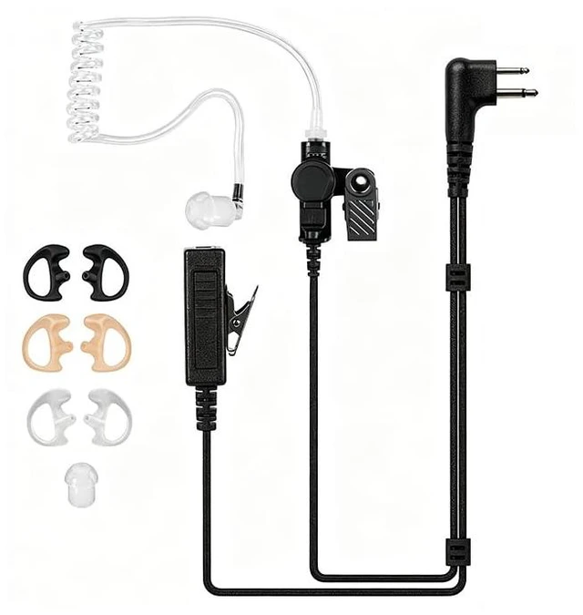 Main image of Surveillance Radio Earpiece for Motorola CP200D CLS1410 R2 Also Fits CP200 CP185 CLS1110 CLS1410 2Pin Walkie Talkie Hidden Collar Routing Sleeve Mic Design Covert Acoustic Tube Headset