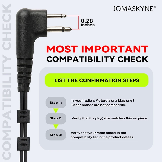 Alt view image 2 of 6 - Surveillance Radio Earpiece for Motorola CP200D CLS1410 R2 Also Fits CP200 CP185 CLS1110 CLS1410 2Pin Walkie Talkie Hidden Collar Routing Sleeve Mic Design Covert Acoustic Tube Headset