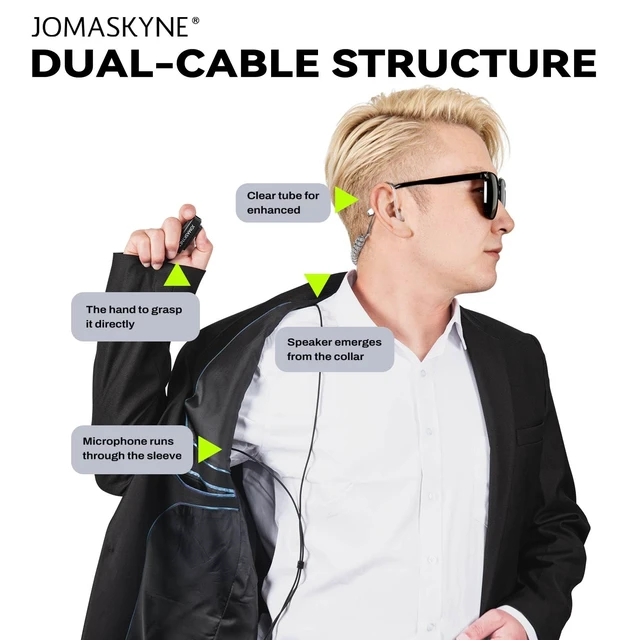 Alt view image 6 of 6 - Surveillance Radio Earpiece for Motorola CP200D CLS1410 R2 Also Fits CP200 CP185 CLS1110 CLS1410 2Pin Walkie Talkie Hidden Collar Routing Sleeve Mic Design Covert Acoustic Tube Headset