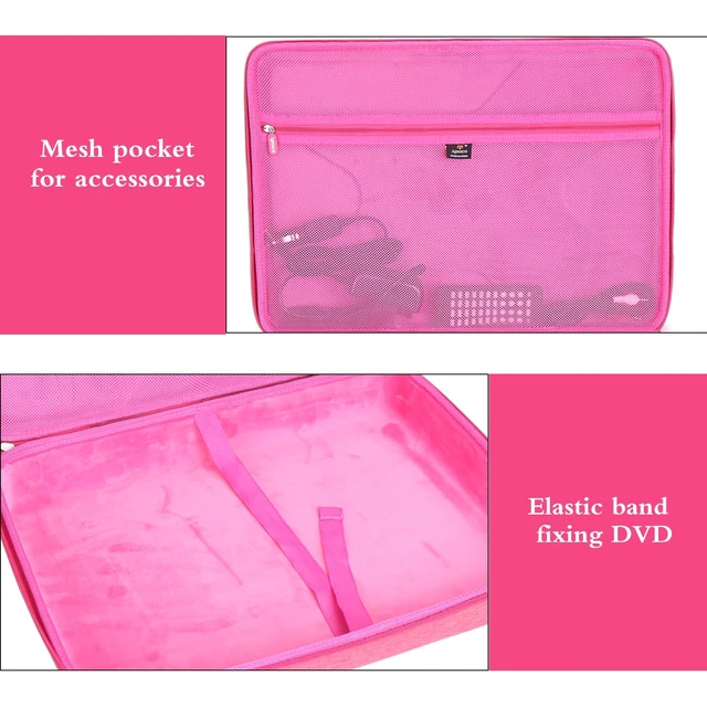 Alt view image 3 of 7 - Case for Boifun 17.5" / pofoto 17.5" / DBPOWER 17.9" DVD Player -Red Carrying Case, fit PJGCWB 17.9" 16.9" DVD Player, Zippered Mesh Pocket Stores Remote Control, Charger, AV Cable