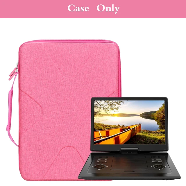 Alt view image 4 of 7 - Case for Boifun 17.5" / pofoto 17.5" / DBPOWER 17.9" DVD Player -Red Carrying Case, fit PJGCWB 17.9" 16.9" DVD Player, Zippered Mesh Pocket Stores Remote Control, Charger, AV Cable