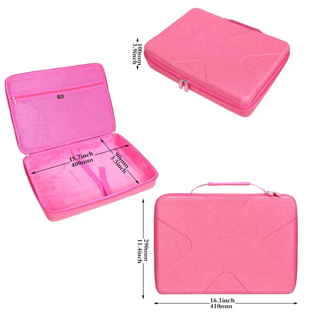 Alt view image 6 of 7 - Case for Boifun 17.5" / pofoto 17.5" / DBPOWER 17.9" DVD Player -Red Carrying Case, fit PJGCWB 17.9" 16.9" DVD Player, Zippered Mesh Pocket Stores Remote Control, Charger, AV Cable