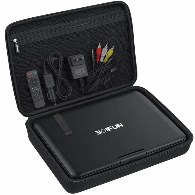 Main image of Case for Boifun 17.5" / pofoto 17.5" / DBPOWER 17.9" DVD Player -Black Carrying Case, fit PJGCWB 17.9" 16.9" DVD Player, Zippered Mesh Pocket Stores Remote Control, Charger, AV Cable