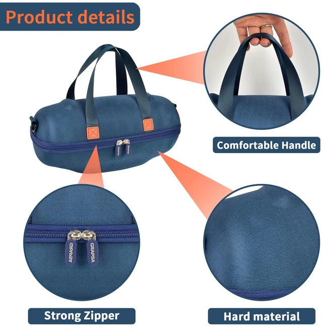 Alt view image 5 of 7 - Case Compatible with JBL Xtreme 4/3 Portable Waterproof Wireless Bluetooth Speaker. Travel Carrying Storage Organizer with Holder for Adapter (Box Only) -Blue