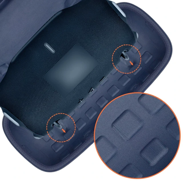 Alt view image 4 of 7 - Case Compatible with JBL Xtreme 4/3 Portable Waterproof Wireless Bluetooth Speaker. Travel Carrying Storage Organizer with Holder for Adapter (Box Only) -Blue