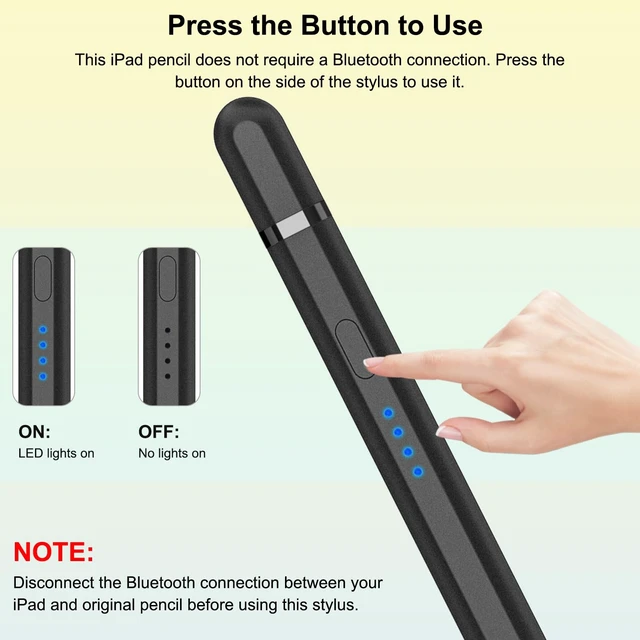 Alt view image 4 of 6 - Pencil 1st Generation for iPad (2026-2018), iPad Pencil USB C Fast Charging Tilt Sensitivity and Palm Rejection, Compatible with iPad 6-10/A16, Pro M4/M5/11",12.9", Mini 5-7, Air 3-5/M2/M3/M4 (Black)