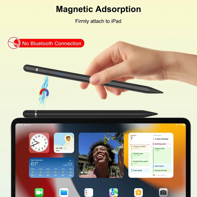 Alt view image 5 of 6 - Pencil 1st Generation for iPad (2026-2018), iPad Pencil USB C Fast Charging Tilt Sensitivity and Palm Rejection, Compatible with iPad 6-10/A16, Pro M4/M5/11",12.9", Mini 5-7, Air 3-5/M2/M3/M4 (Black)
