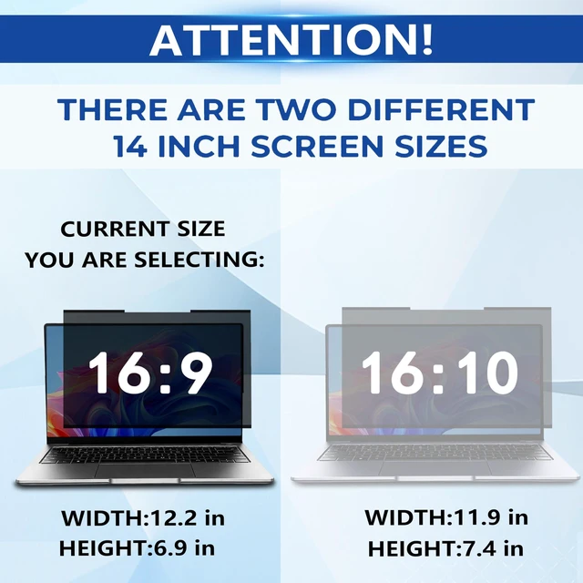 Alt view image 5 of 7 - Magnetic 14 Inch 16:9 Laptop Privacy Screen Filter Removable Laptop Privacy Filter Shield and Anti Glare Protector, Compatible with HP Dell Acer Asus Samsung Lenovo ThinkPad