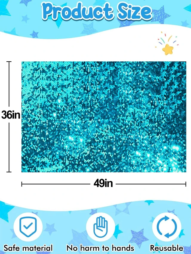 Alt view image 6 of 7 - 36×49 in Sequin Fabric Sensory Wall Panel for Kids, Sensory Room Must Haves 0.2in Reversible Flip Sequin Fabric Wall, Laser Cut Edge, Fidgeting Activity Classroom Home Tactile Training, Sky Blue