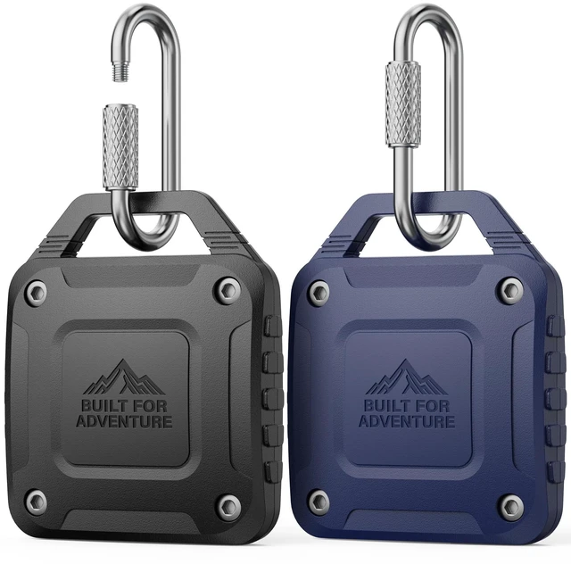 Main image of IPX8 Waterproof Case for Apple AirTag 1st/2nd Gen Holder with Keychain, for AirTag Lock Case with Professional Carabiner, Sturdy & Shockproof, for Keys, Backpack,Luggage, Pet Collar, Black Blue