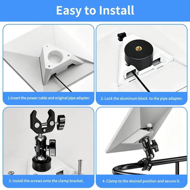 Alt view image 5 of 5 - 2026/2025 Starlink Mini Clamp Mount,starlink Mount for rv Starlink Mini Clamp Mount, Aluminum RV Yacht Pole, Compatible with 2025 New & Old Version, for Outdoor Camping RV