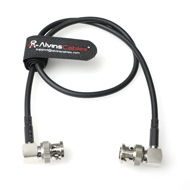 Alt view image 4 of 4 - 12G SDI Cable Flexible, BNC Male to Male Right Angle for RED Komodo Atomos Monitor 75 Ohm Shielded Cable for 4K Video Camera 50cm 19in