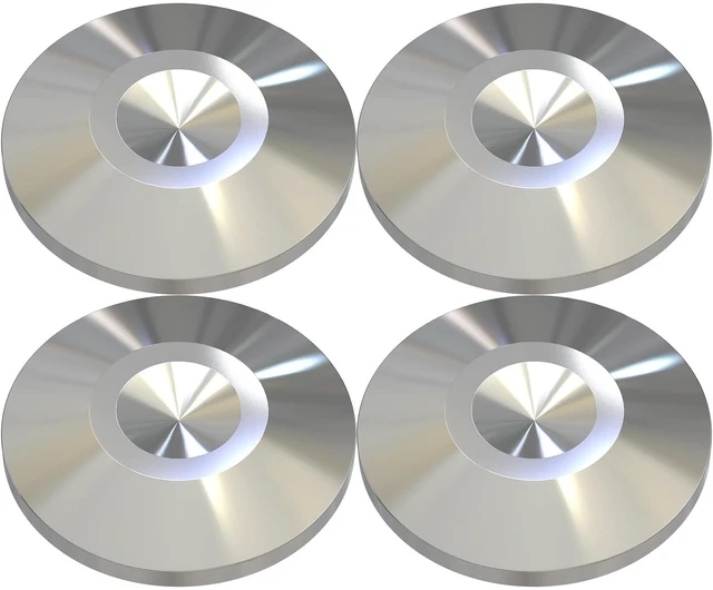 Main image of Stainless Steel Audio Speaker Pads Mats,4Pcs for HiFi System Speaker Isolation Feet,No Holes in the Center, Cone Shock Floor Protector Base, For HiFi Turntable Subwoofer Loudspeaker