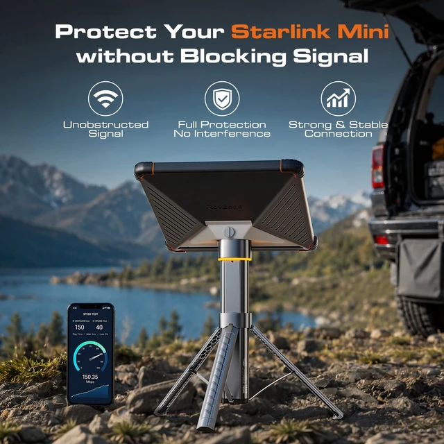 Alt view image 7 of 7 - Starlink Mini Case, Liquid Silicone Protective Cover Case Heat Dissipation, Shockproof, Corner Protector