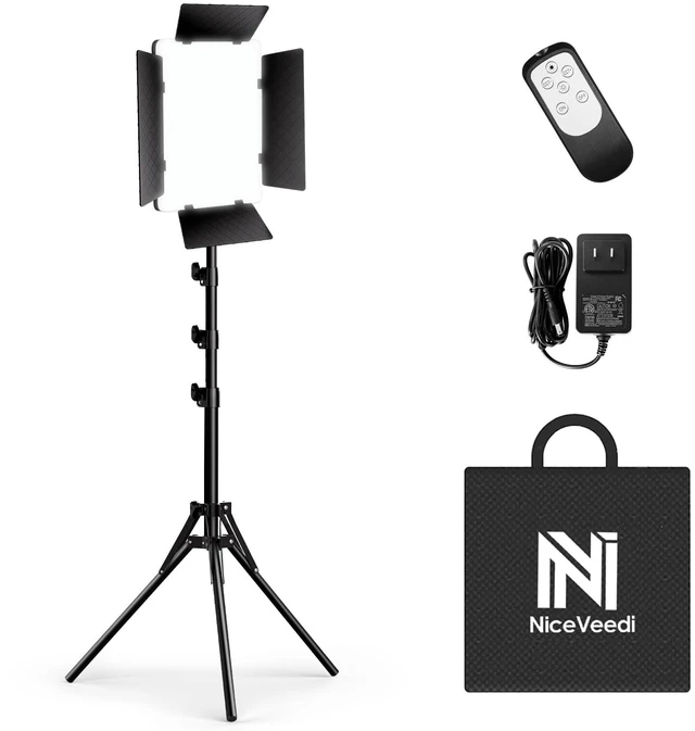 Main image of 36W Photography Lighting, Bi-Color Studio Light, CRI 95+, Dimmable AC Adapter Powered LED Video Light Kit with Remote Control & 72 Tripod, Light for Video Recording/YouTube/TikTok/Ins